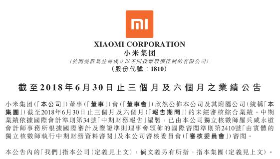 小米上半年總營(yíng)收795億元 同比增長(zhǎng)75.4%